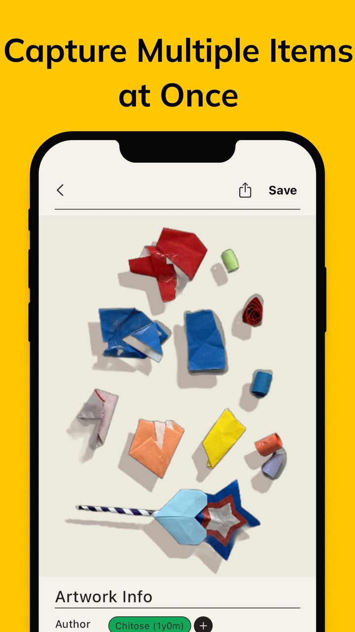 KidsGallery screen showing several paper crafts captured in one photo